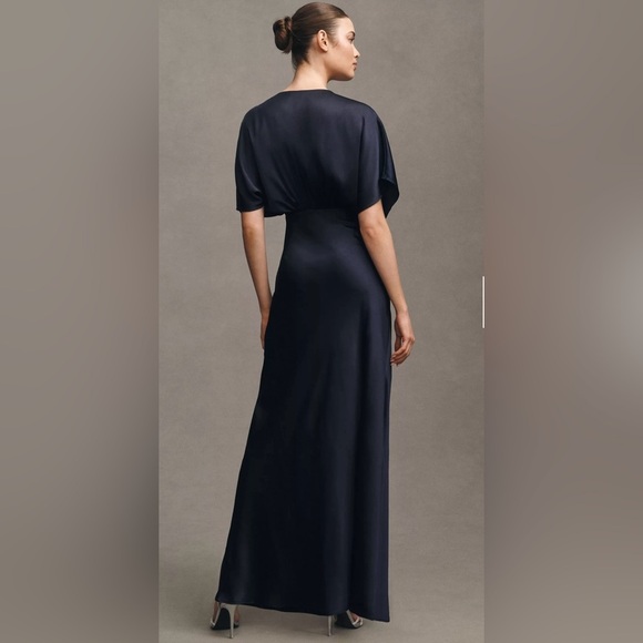 Anthropologie BHLDN Amelia Deep-V Satin Maxi Dress size 22 W - Picture 15 of 15